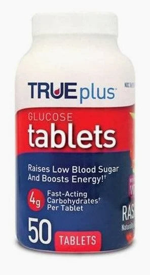 TRUEplus Glucose Tablets, Raspberry Flavor